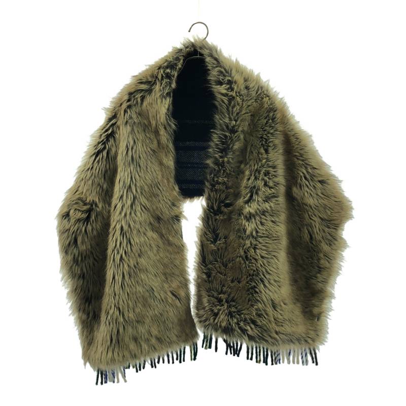 Rakuten - 【美品】 TWEED MILL / ツイードミル | ファー タータンチェック 大判 マフラー | ブラウン/ブルー系 | レディース