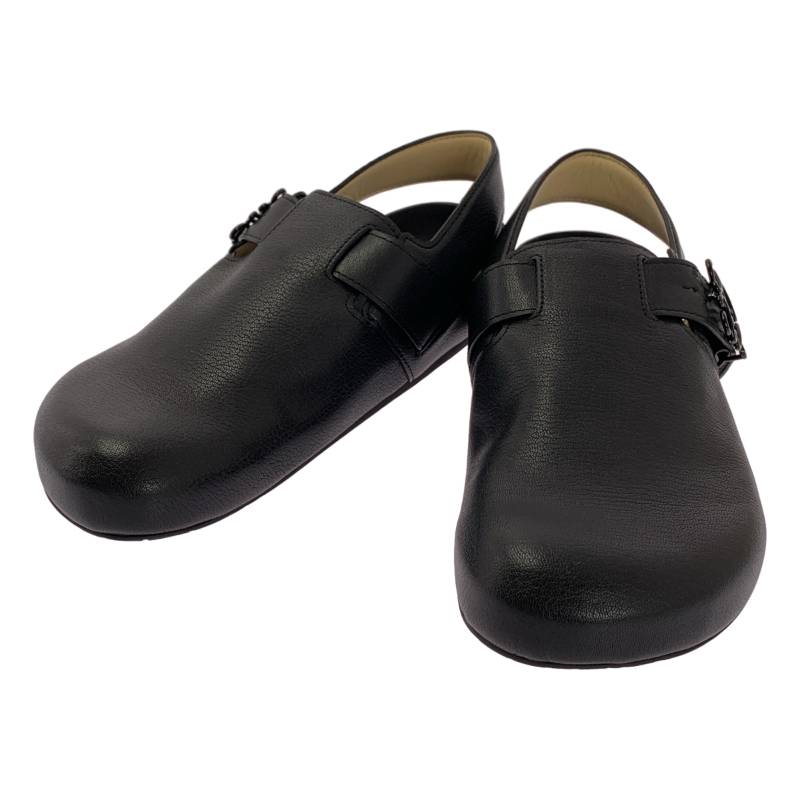 【美品】 LOEWE / ロエベ | Ease イーズ レザー アナグラム クロッグサンダル | 40 | ブラック | メンズ