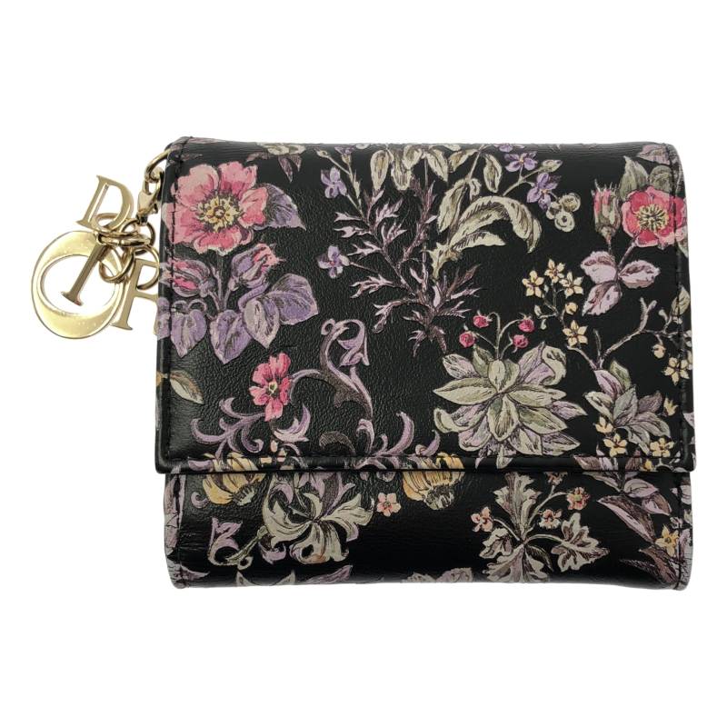 Christian Dior / クリスチャンディオール | lady dior lotus フラワー ウォレット 三つ折り財布 | マルチカラー | レディース