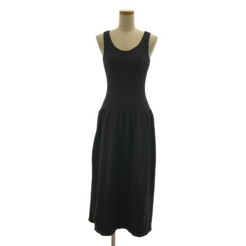  theory / セオリー | BLEECKER COTTON TEXTURE DRESS ニット ワンピース | M | ブラック | レディース