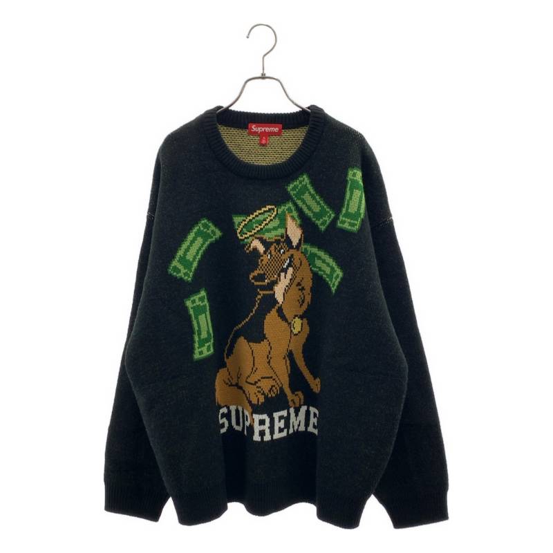 【美品】 SUPREME / シュプリーム | All Dogs Go To Heaven Sweater / オール ドッグス ゴー トゥ ヘブン セーター ニット | XL | ブラ..