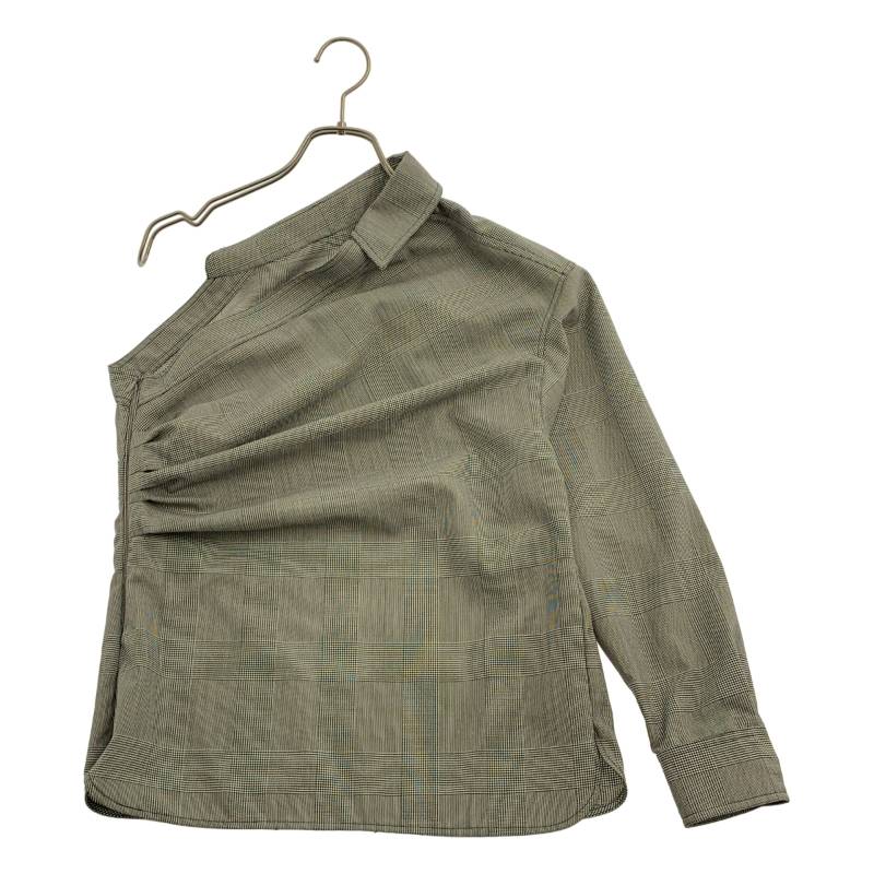 【美品】 Max Mara / マックスマーラ | グレンチェック ワンショルダー シャツ | 36 | グレー | レディース(4.0)