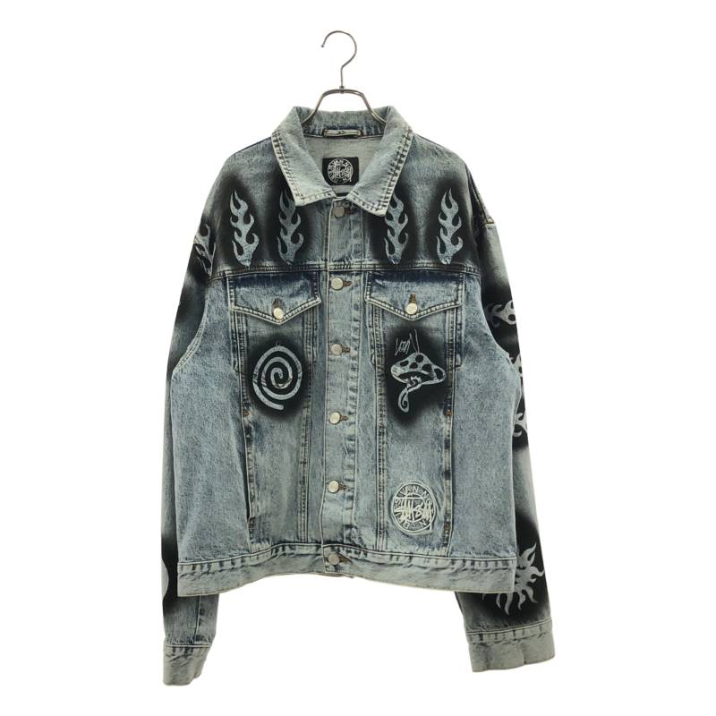 STUSSY / ステューシー | 2024AW | ×DRIES VAN NOTEN / Hand Stencilled Denim Jacket デニムジャケット | L | インディゴ | メンズ