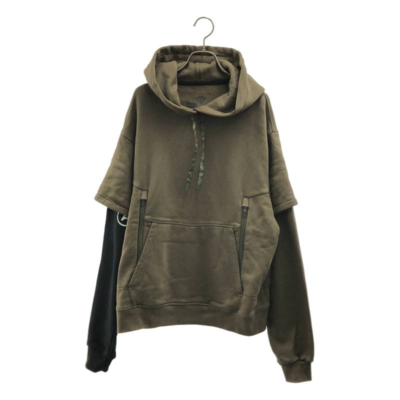 【美品】 ACRONYM / アクロニウム | S34-PR / ORGANIC COTTON HOODED SWEATSHIRT / レイヤード スウェット フーディ | カーキ...