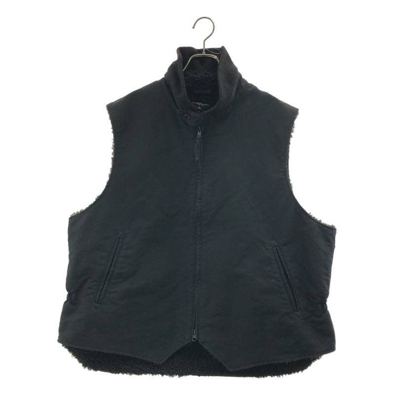 Engineered Garments / エンジニアドガーメンツ | LL Vest Cotton Double Cloth ジップ ボアベスト | L | ブラック | メンズ