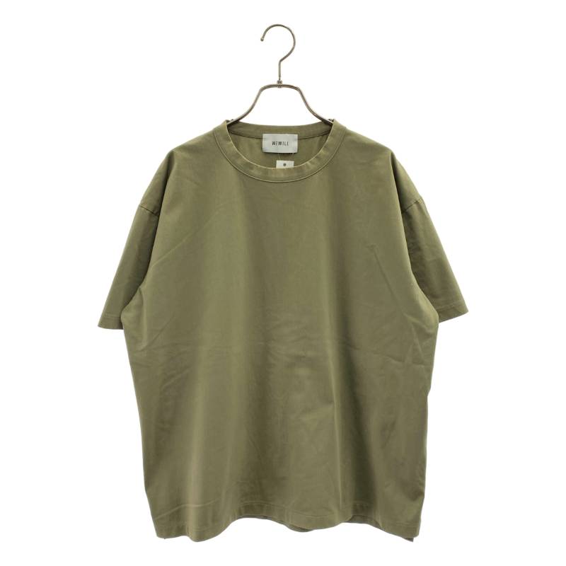 WEWILL / ウィーウィル | コットン クルーネック スリット Tシャツ カットソー | 2 | カーキ系 | メンズ