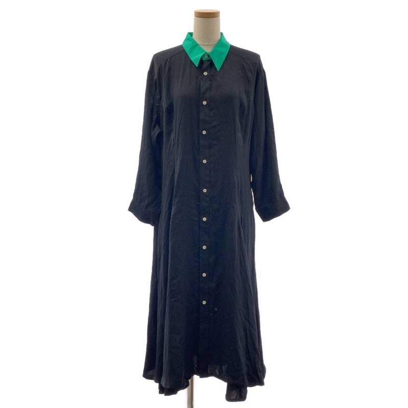 Rakuten - 【美品】 ha | za | ma / ハザマ | バイカラー オーバーシルエット シャツ ドレス ワンピース | M | ブラック | レディース