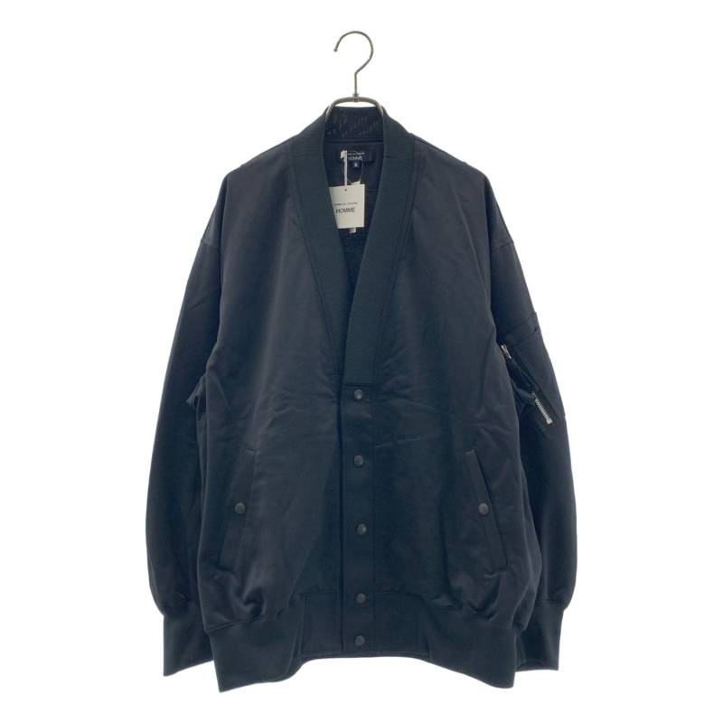【美品】 COMME des GARCONS HOMME / コムデギャルソンオム | 2026SS | MA-1 CARDIGAN ナイロン コットン カーディガン | S | ブラック | メンズ