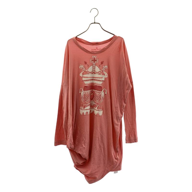 VIVIENNE WESTWOOD RED LABEL / ヴィヴィアンウエストウッドレッドレーベル | レーヨン混 プリント ロング カットソー | 2 | ピンク | レディース