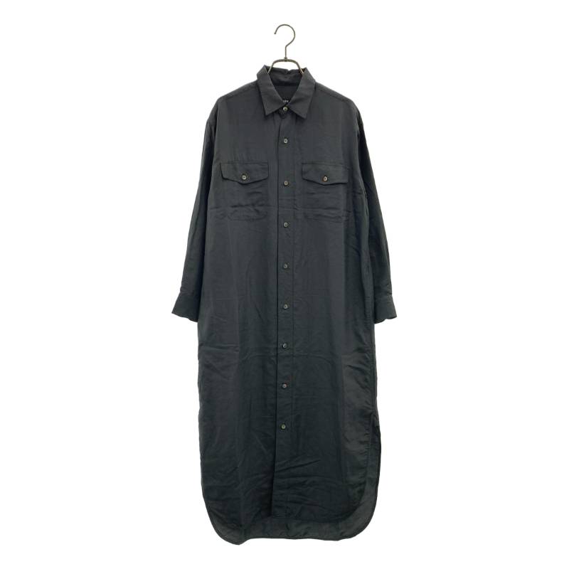 Rakuten - YLEVE / イレーヴ | silk 100％ / シルク シャツワンピース | 0 | チャコールグレー系 | レディース