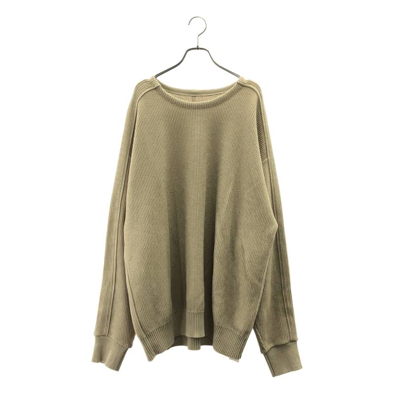 YANTOR / ヤントル | 10G Cotton Coarsely Knit クルーネックニット | F | ベージュ | メンズ