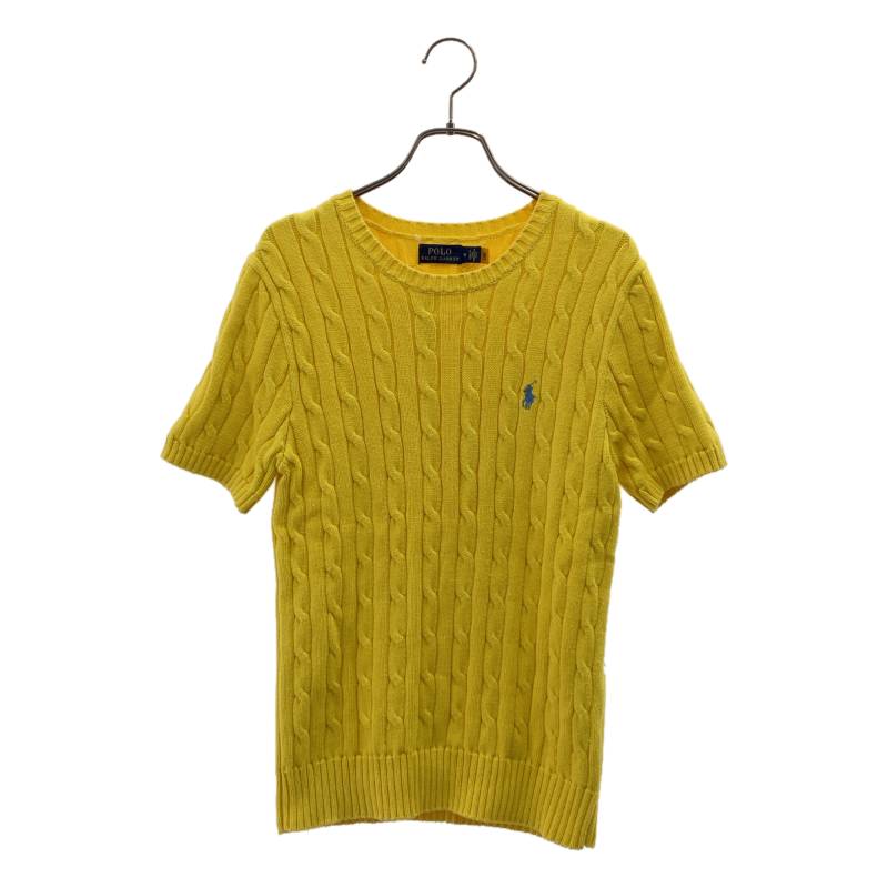 针织, 毛衣 - POLO RALPH LAUREN / ポロラルフローレン | コットン ワンポイントポニー ケーブル ニット セーター | M | イエロー | レディース
