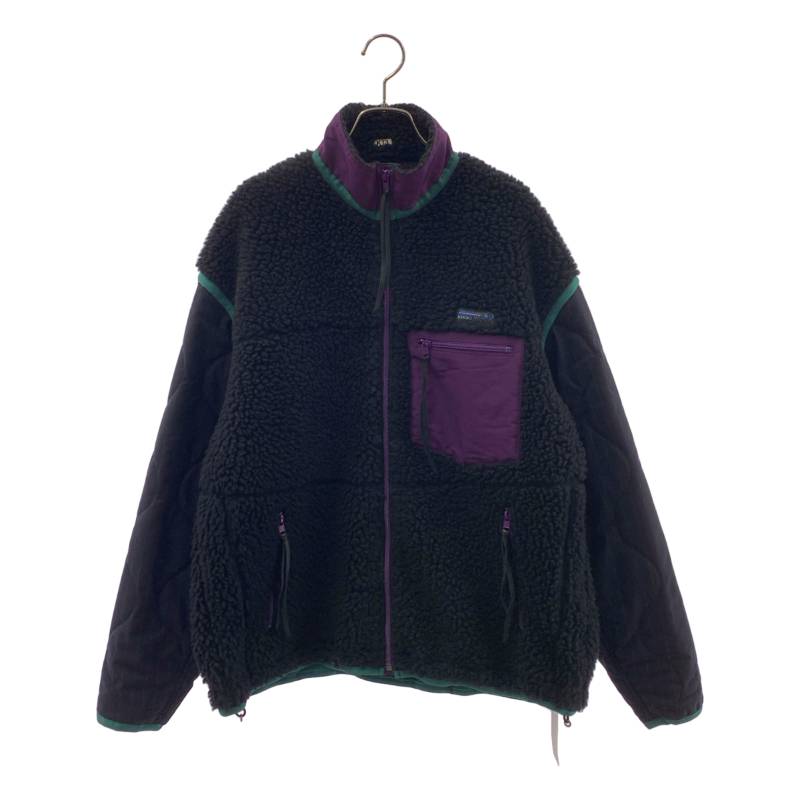 KHOKI / コッキ | Freece-texture jacket フリース ジャケット | 3 | ブラック/グリーン/パープル | メンズ