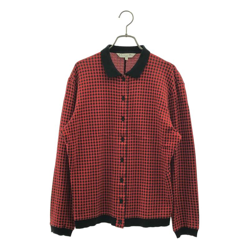 Rakuten - Christian Dior / クリスチャンディオール | 1980s | SPORTS / ダイヤ ジャガード リブ切替シャツ | M | レッド | レディース