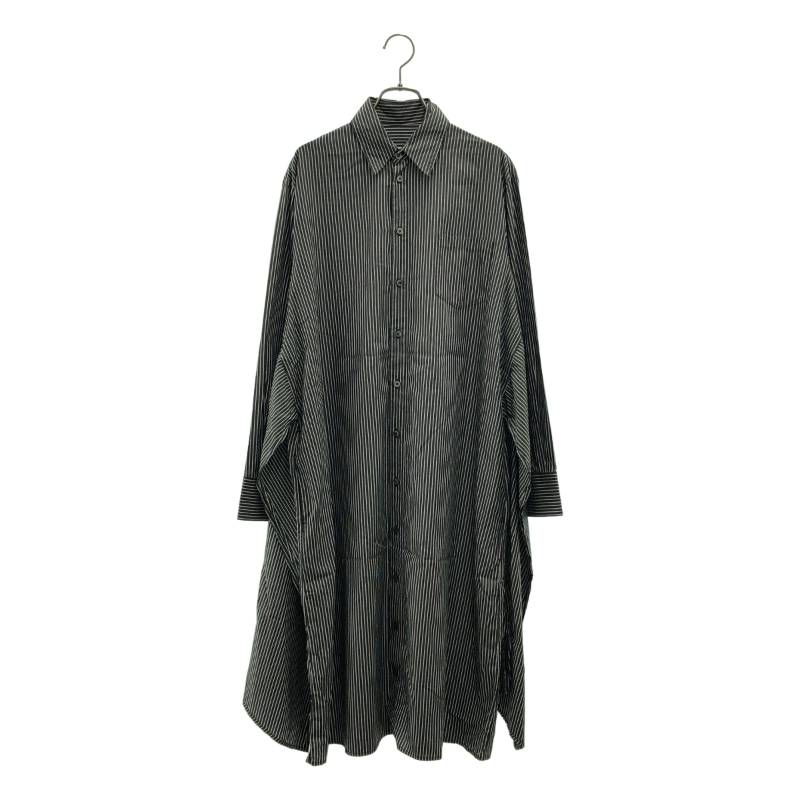 Rakuten - MM6 Maison Margiela / エムエムシックスメゾンマルジェラ | コットン ストライプ ロング シャツワンピース | 36 | グレー/ホワイト | レディース