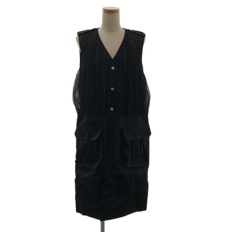 Rakuten - 【美品】 noir kei ninomiya / ノワールケイニノミヤ | 2024AW | チュールドッキング ミリタリーロングベスト | S | ブラック | レディース