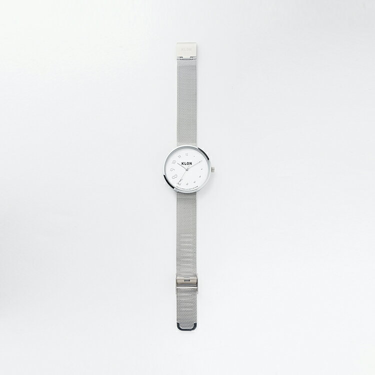 KLONEDDYTIMEREINCARNATION-SILVERMESH-38mm,レディースメンズペアウォッチ腕時計黒シンプルモノトーン誕生日ペアウォッチクリスマス