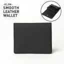 財布 サイフ レディース メンズ 黒 二つ折り 本革 モノトーン お揃い 祝い ギフト プレゼント ブランド KLON SMOOTH LEATHER WALLE...