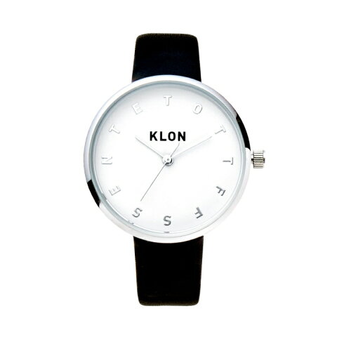 【ポイント10倍】 KLON ALPHABET TIME BLACK Ver.SILVER 33mm , クローン レディース メンズ 腕時計 黒 シンプル モノトーン モノクロ 誕生日 腕時計 ギフト プレゼント お揃い 祝い ギフト プレゼント 父の日