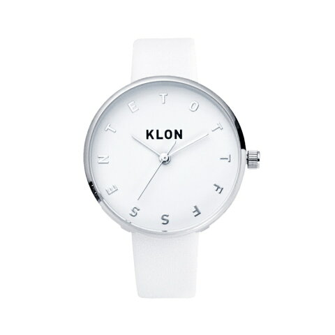 【ポイント10倍】 KLON ALPHABET TIME WHITE Ver.SILVER 33mm , クローン レディース メンズ 腕時計 白 シンプル モノトーン モノクロ 誕生日 腕時計 ギフト プレゼント お揃い 祝い ギフト プレゼント 父の日