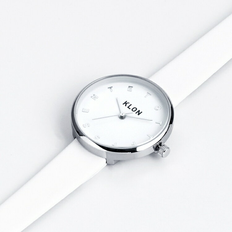 White Ver Silver Time Klon Alphabet Ver Silver Time クローン 33mm レディース ギフト 腕時計 白 ポイント10倍 メンズ シンプル モノトーン モノクロ 誕生日 夏 腕時計 入学祝い ギフト プレゼント お揃い 祝い ギフト プレゼント Klon 送料無料 腕時計 白
