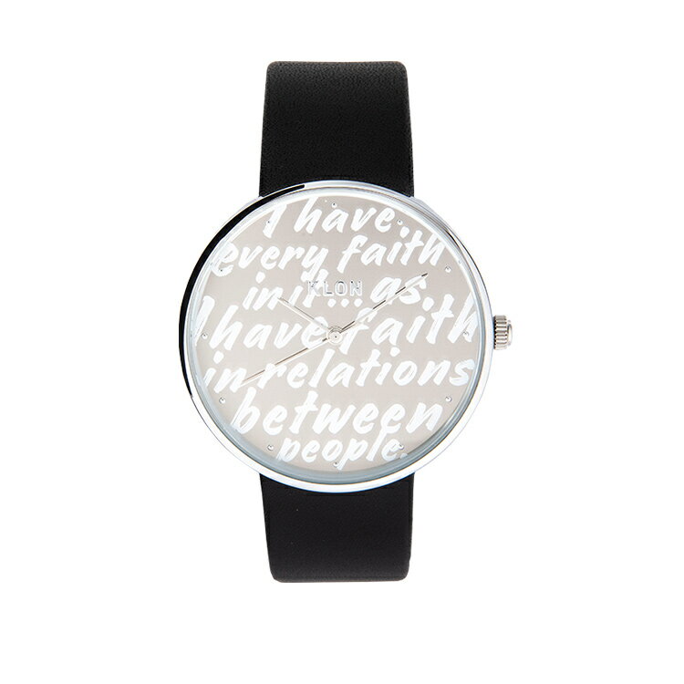 腕時計 黒 シンプル モノトーン モノクロ 誕生日 腕時計 お揃い 祝い ギフト プレゼント オールジェンダー ジェンダーレス ブランド クローン レディース メンズ KLON RH Handwriting ANN 40mm