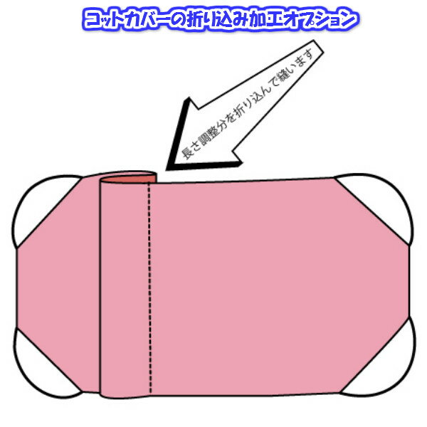 【コットカバー追加オプション加工】折り込み加工