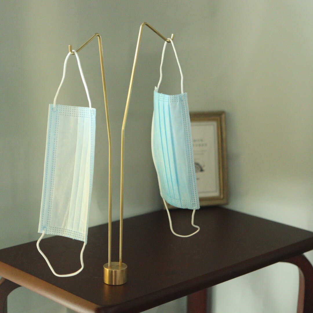 抗菌 認定 日本製 マスク スタンド ケース 置き ホルダー かけ 掛け ハンガー 不織布 【通常 2本タイプ】ディスプレイ 展示 洗える 衛生的 清潔 魅せる収納 kmetal シンプル フープ フック ツリー 収納 トレイ 【安定性大幅に向上】【プレートなし】