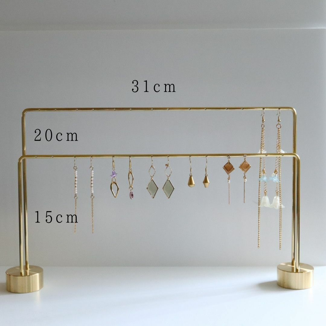ピアススタンド アクセサリースタンド ディスプレイ シンプル 真鍮 回転 ケース 収納 ボックス トレイ ゴールド おしゃれ かわいい 少量 プレゼント ギフト 撮影用 アンティーク 小さめ メンズ 店舗 店頭 展示【門型301520】【日本製】kmetal 2