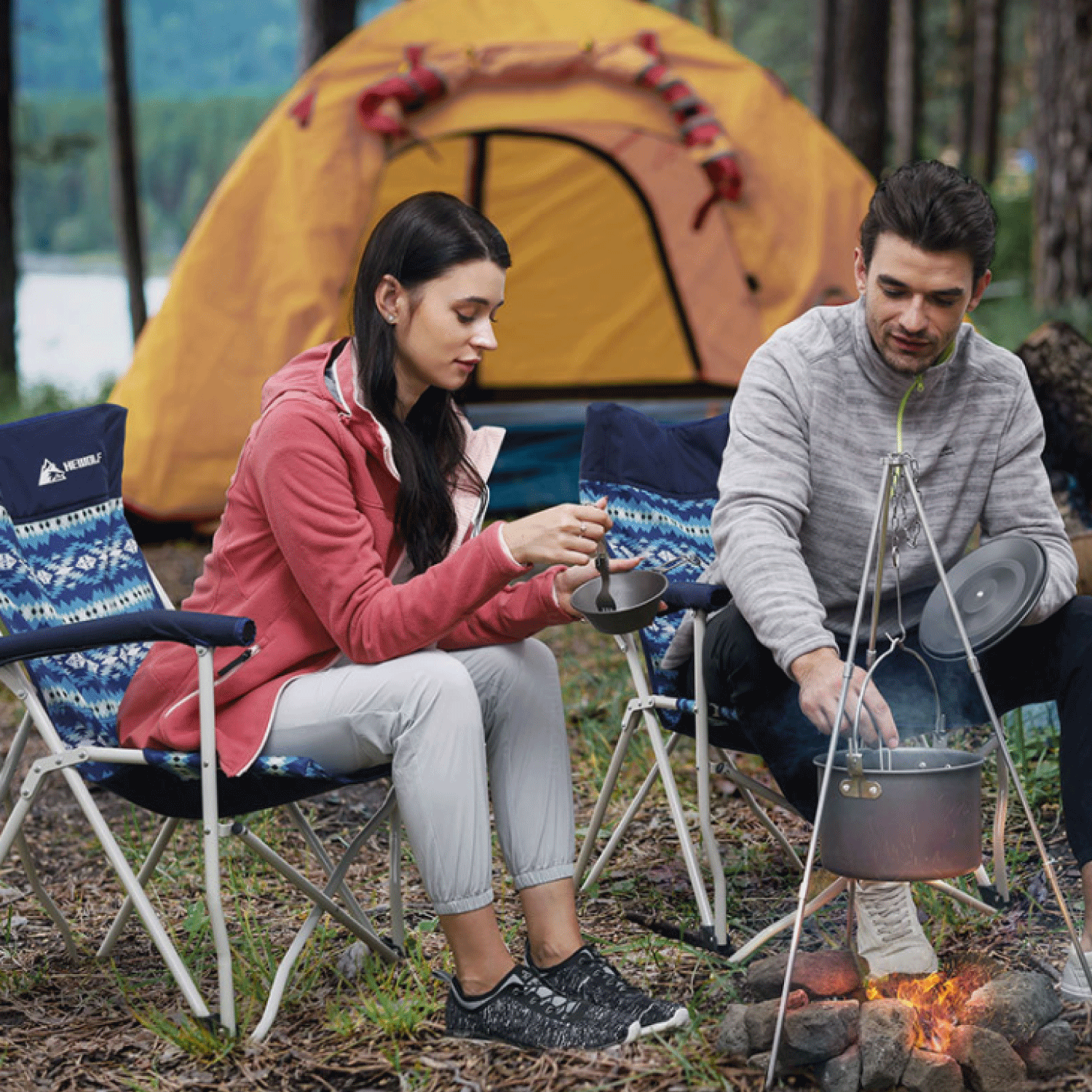 トライポッド アウトドア 三脚 ファイヤースタンド 焚き火 料理 キャンプ 軽量 コンパクト 楽しい 組み立て 簡単 選べる 2color 送料無料通販格安セール情報 楽天 通販