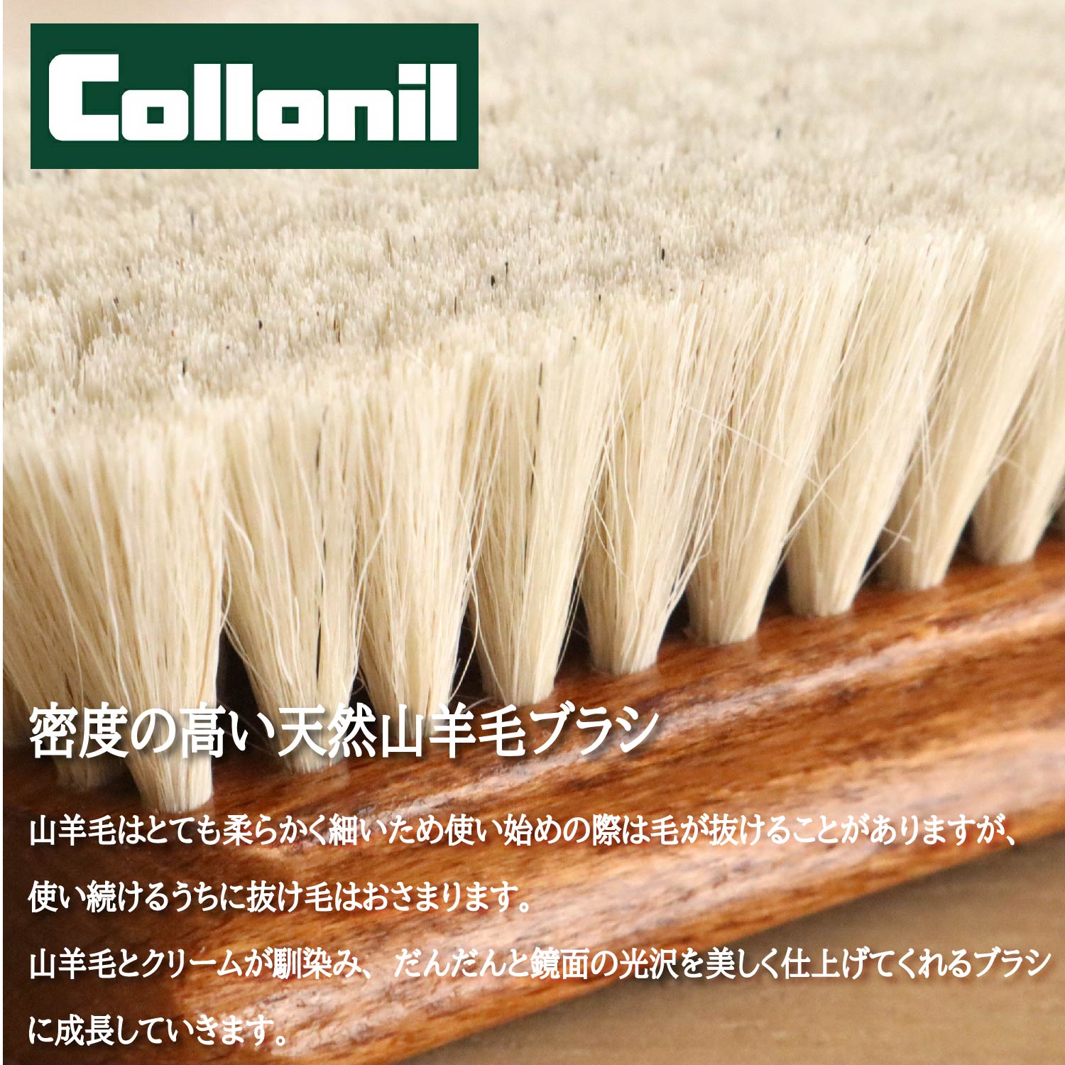 コロニル Collonil 1909 ファインポリシングブラシ 山羊毛ブラシ FINE POLISHING BRUSH 皮革 靴 バッグ メンテナンス 仕上げ 磨き 柔らかい 傷つけない 高品質 並行輸入品 送料無料 3