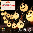 ハロウィン 飾り 電飾 ゴースト ライト 電池 USB ソーラー 20球 本体長さ約5.6m イルミネーション お化け ハロウィン飾り かぼちゃ 骸骨