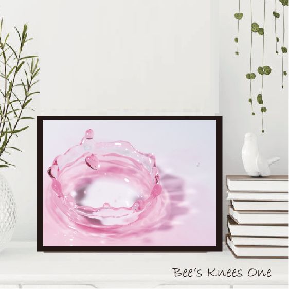 アートポスター『ピンクの水しぶき』 北欧 アートパネル ノルディック A5 A4