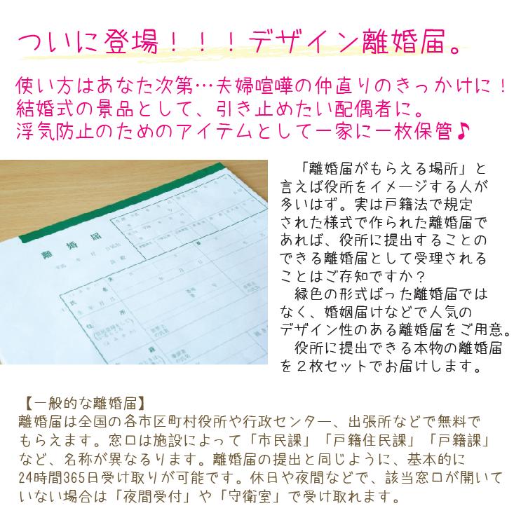 楽天市場 ついに登場 デザイン離婚届 オリジナル離婚届 御守 引き留め 浮気防止 結婚式二次会の景品などに最適 Bees Knees One