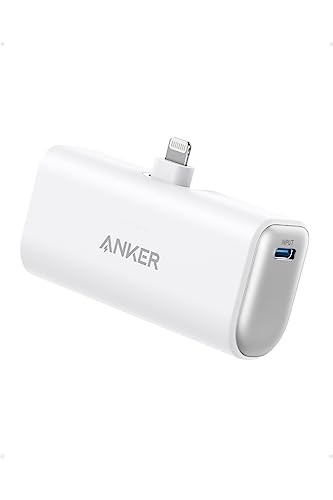 Anker モバイルバッテリー Anker Nano Power Bank (12W, Built-In Lightning Connector) (モバイルバッテリー 5000mAh 小型コンパクト)【MFi認証済/PowerIQ搭載/ライトニング端子一体型】 iPhone 14 / 13 / 12 シリーズ (ホワイト)