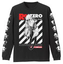 Re:ゼロから始める異世界生活 エミリア 袖リブロングスリーブTシャツ ストリートファッショ.. BLACK XL 【11/16頃入荷】