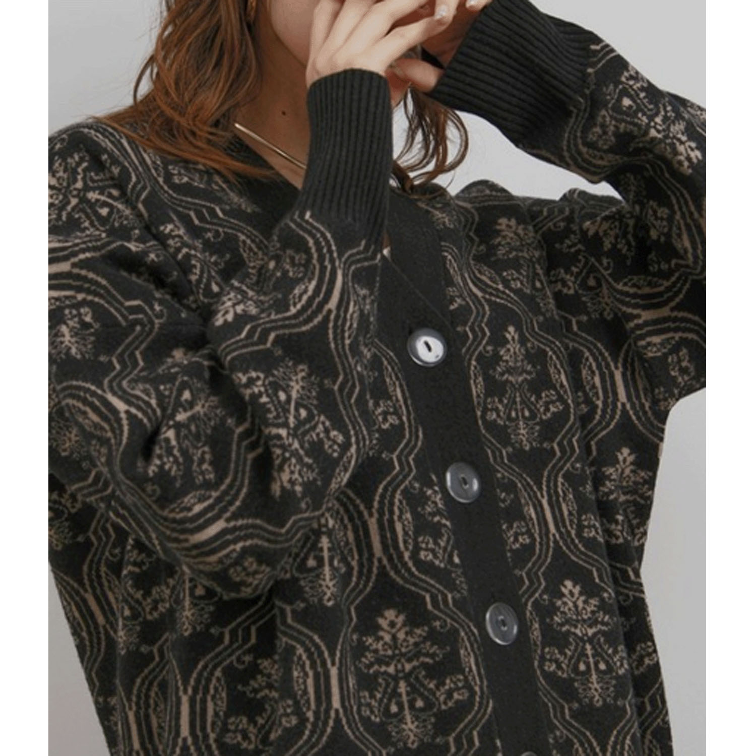 Palm Richeアンティークジャカードカーディガン