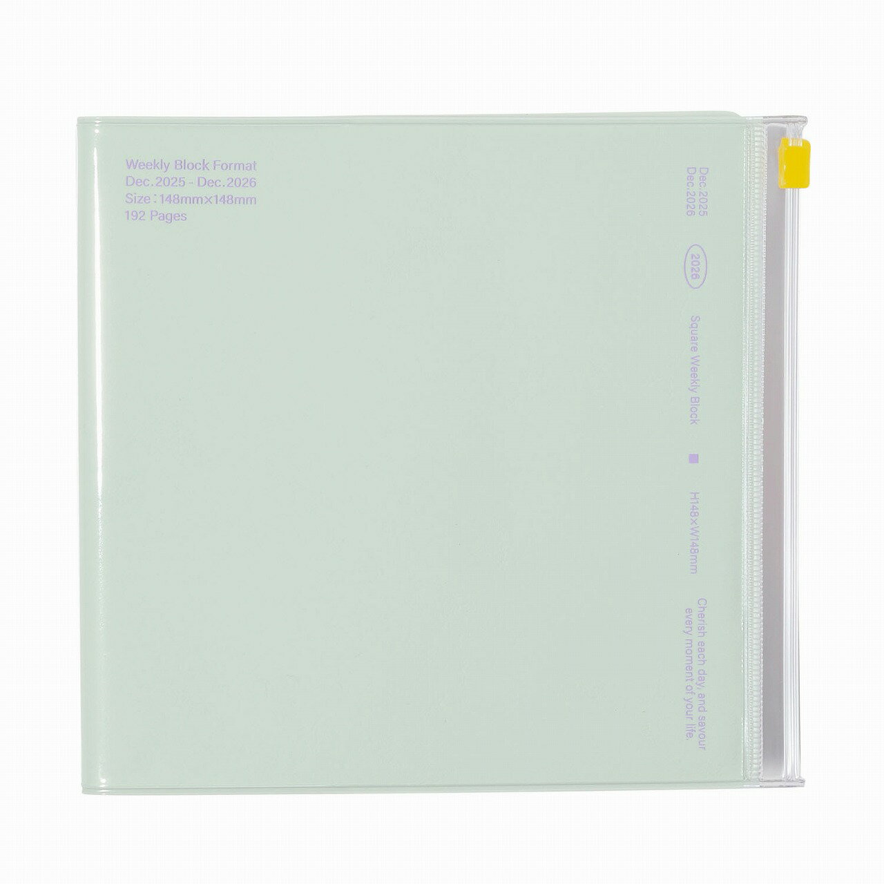 Square Weekly Block クリアスライドジッパー 12月始まり ミントグリーン None