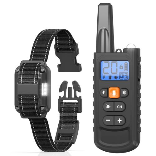 無駄吠え防止首輪 小中型犬 むだぼえ防止グッズ リモコン 犬しつけ 犬の訓練 近所迷惑防止 充電式 日本語説明書付き (ブラック)