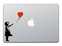 カインドストア MacBook Air/Pro 11 / 13インチ マックブック ステッカー シール 赤い風船に手を伸ばす少女 バンクシー THE GIRL WITH RED BALLOON BANKSY ブラック M847-B