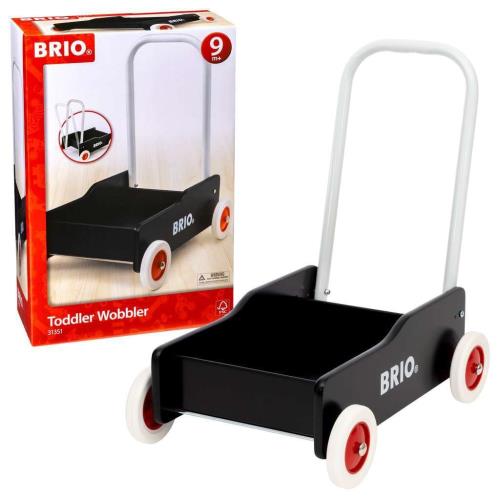 BRIO (ブリオ) 手押し車 ブラック 対象年齢 9か月~ (カタカタ ワゴントイ 木製 お...