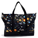 COLORFUL CANDY STYLE レッスンバッグ マチ付き 男の子 手提げバッグ 絵本袋 トートバッグ ショルダー 大きめ 太陽系惑星とコスモプラネタリウム(ブラック) N0917600
