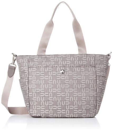 ユー バイ ウンガロ 2WAYトートM 【フランシーヌ】 ナイロン ロゴ入りジャガード 軽量 ハンド ロングショルダー付 ファスナー開閉 ポケット多数 レディース シンプル 大人カジュアル トラベル UULH1SH2 ライトグレー