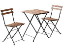 ガーデンマスター 折りたたみガーデンテーブル&チェア3点セット テーブル1点&チェア2点セット アカシア材 お庭 ベランダ テラス バルコニー キャンプ カフェ...