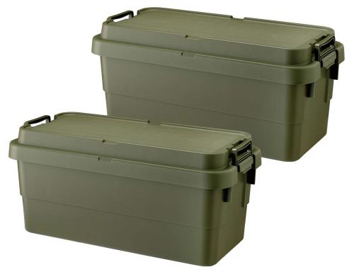 楽天アニメ雑貨アン＆山梨のフルーツリス（RISU） 収納ボックス トランクカーゴ 70L グリーン 日本製 TC-70S 2個セット コンテナ ボックス スタッキング 屋外収納 キャンプ 防水