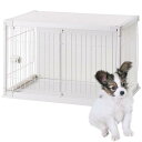 アイリスオーヤマ 犬 サークル ウッディサークル インテリア ホワイト 小型犬用 幅97.5×奥行66.5×高さ63.5cm PIWS-960