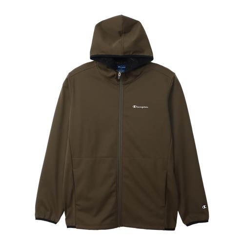 チャンピオン フード 長袖 ストレッチ 保温 撥水 防風 スクリプトロゴ ジップフーデッドジャケット ベーシックスポーツ C3-AS103 メンズ オリーブ
