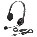 バッファロー BUFFALO 両耳ヘッドバンド式ヘッドセット USB接続 ブラック BSHSUH12BK