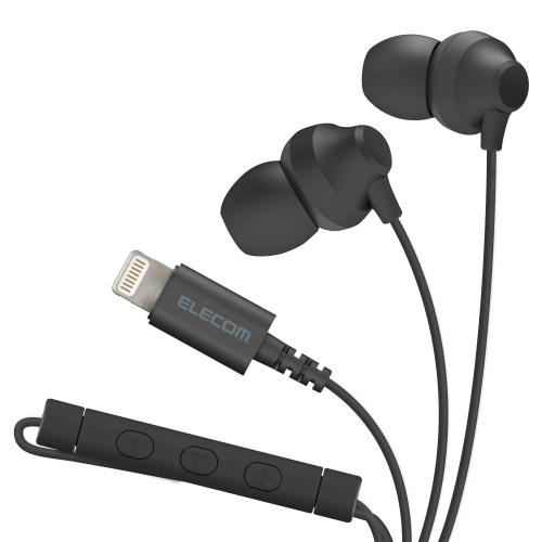エレコム イヤホン Lightning ライトニング iPhone 10mmドライバ Fast Music F12Cシリーズ マイク付き ブラック EHP-LF12CMXBK