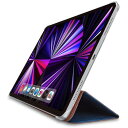 エレコム iPad Pro 11インチ 第4/3/2世代 (2022/2021/2020年) ケース 背面クリア 三つ折りスタンド 軽量 ソフトレザー ネイビー TB-A21PMWV2NV